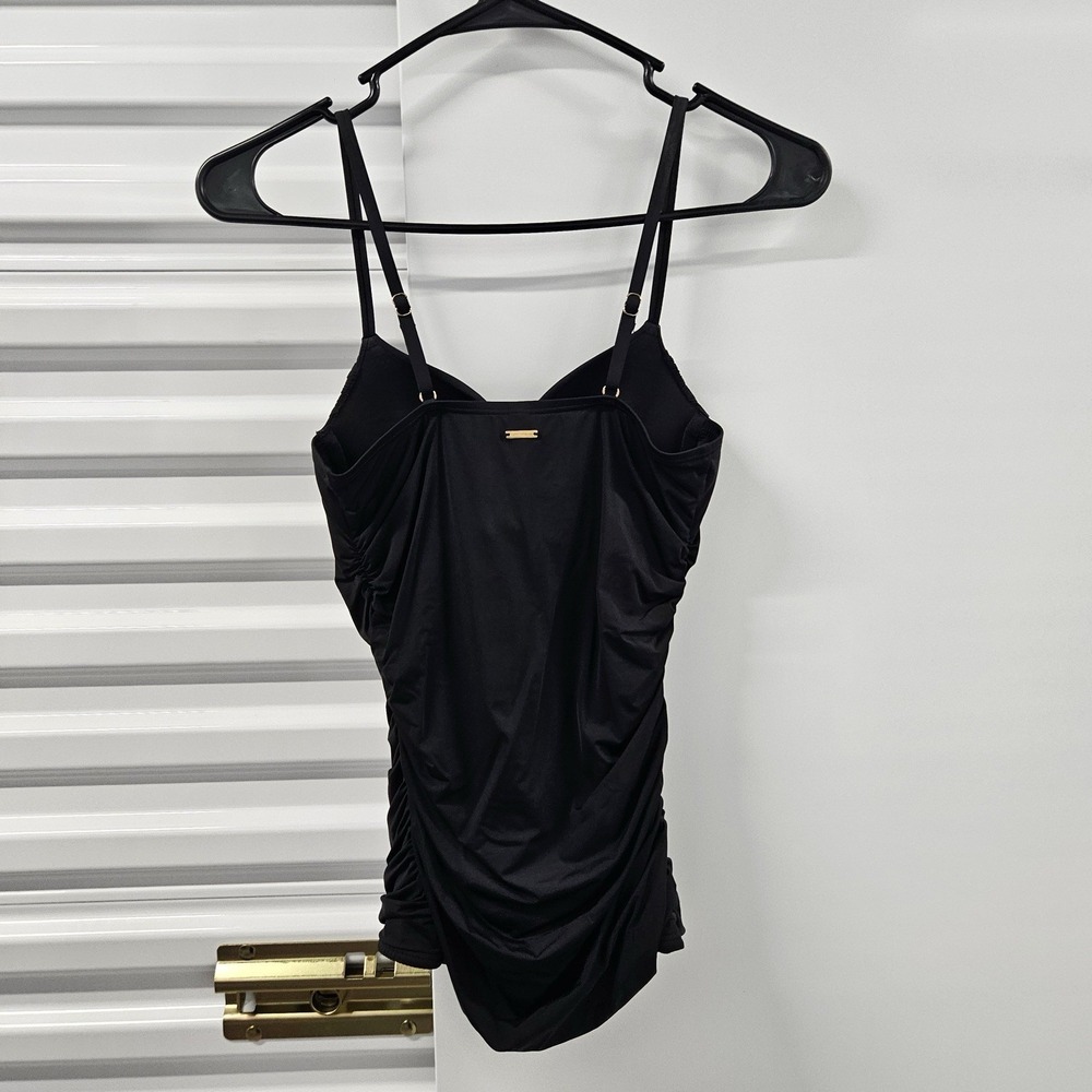 Victoria's Secret 34A Black Push Up Tankini Swim Top Underwire Ruched - Picture 3 of 6